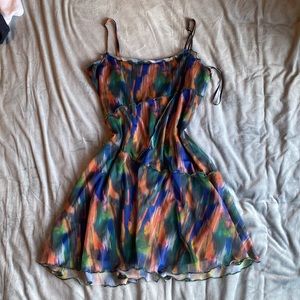 uo moxie mesh slip dress